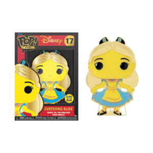Funko Pop! Pin: Disney Alice - Curtsying Alice (Glows in the Dark) #17 Large Enamel Pin