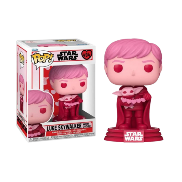 Funko Pop! Star Wars: Valentines S2 - Luke Skywalker with Grogu #494 Bobble-Head Vinyl Figure